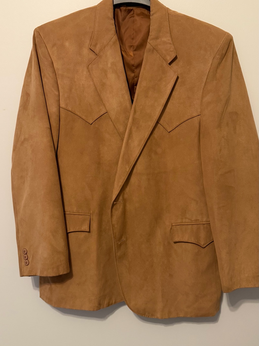 Circle S Western Blazer 48r Brown Faux Suede Cowboy Sport Coat
